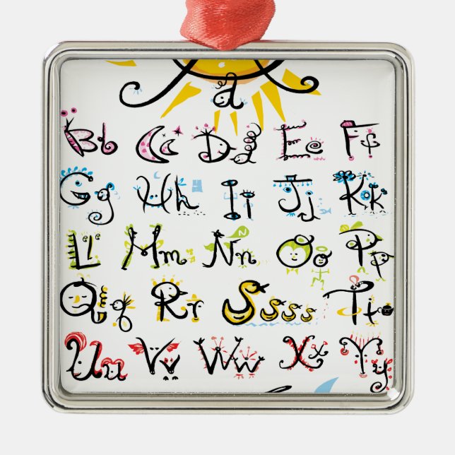 ABC chart Metal Tree Decoration (Front)