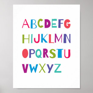 ABC Colorful Alphabet Nursery Art Wall Decor
