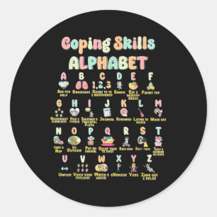 Abc Coping Skills Alphabet Self Care Mental Health Classic Round Sticker