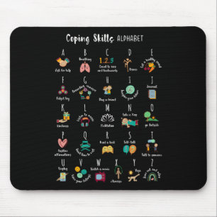 Abc Coping Skills Alphabet Self Care Mental Health Mouse Mat