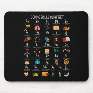 Abc Coping Skills Alphabet Self Care Mental Health Mouse Mat