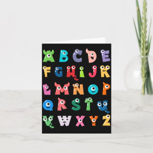 Abc Cute Monster Alphabet Halloween Teacher Card