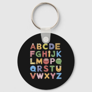Abc Cute Monster Alphabet Halloween Teacher Costum Key Ring