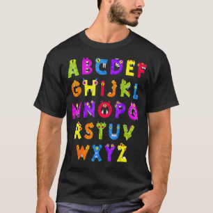 Abc Cute Monster Alphabet Halloween Teacher Costum T-Shirt