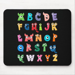 Abc Cute Monster Alphabet Halloween Teacher Mouse Mat