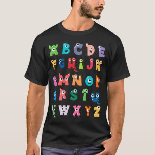 Abc Cute Monster Alphabet Halloween Teacher T-Shirt