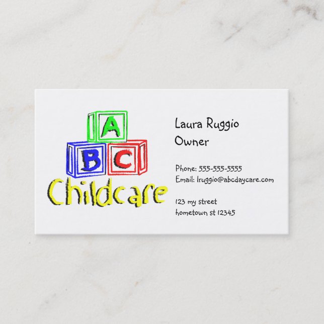 abc daycare 3 business card (Front)
