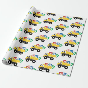 ABC Dump Truck Construction Trucks Wrapping Paper
