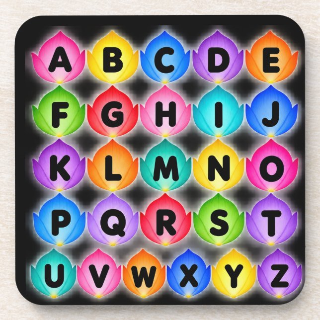 ABC Educational Letters Nursery Poster Gift Coaster (Front)