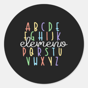 Abc Elemeno Kindergarten Teacher Cute Gifts Back T Classic Round Sticker