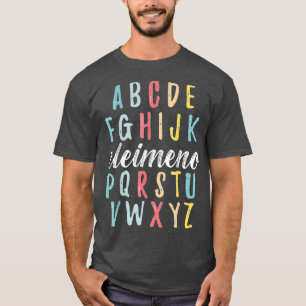 Abc Elemeno Kindergarten Teacher Cute Gifts Back T T-Shirt