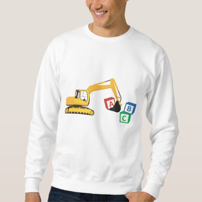 ABC Excavator Construction Truck Sweatshirt (Front)