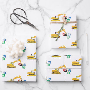 ABC Excavator Construction Truck Wrapping Paper Sheet