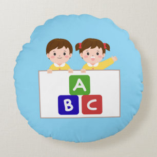 ABC Fun with Friends Round Cushion