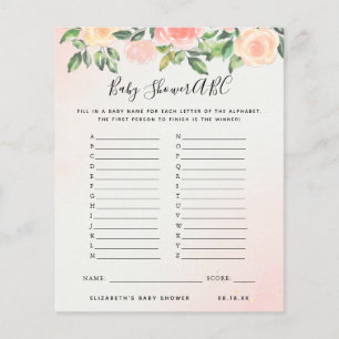 ABC Game   Floral Baby Shower Game