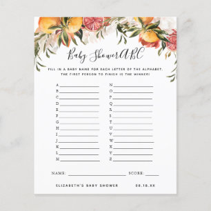 ABC Game   Floral Baby Shower Game