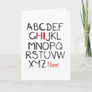 ABC Hi Personalised name greeting Card