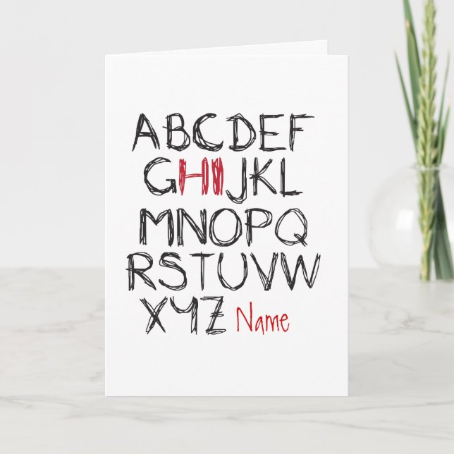 ABC Hi Personalized name greeting Card (Front)