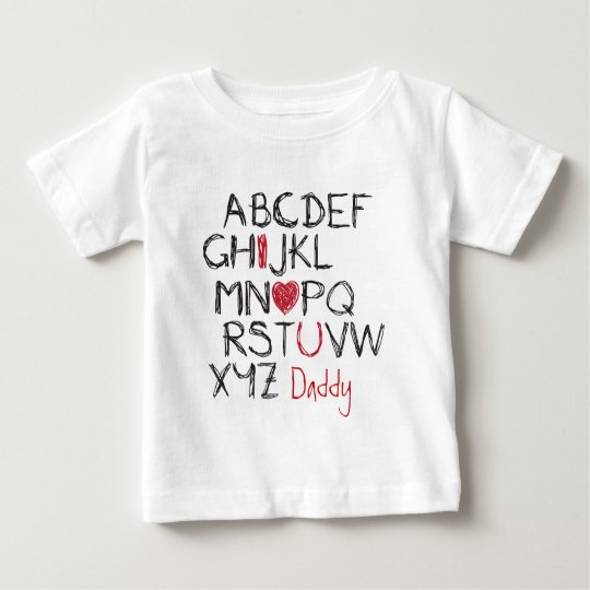 ABC I Heart You Personalised Baby T-Shirt