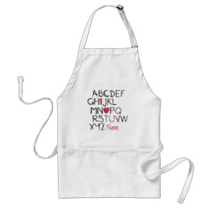 ABC I Heart You Personalised Standard Apron