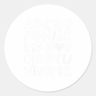 Abc I Love You Alphabet Teachers Day Valentines Da Classic Round Sticker