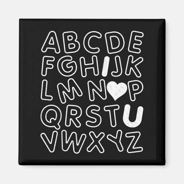 Abc I Love You Alphabet Teachers Day Valentines Da Magnet (Front)