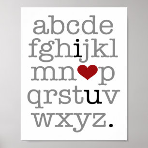 abc i♥u. poster
