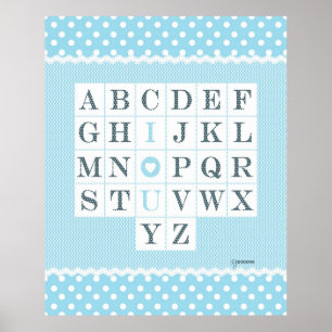 ABC ILOVEU - Chevron Poster