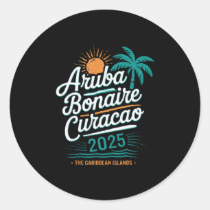 Abc Islands Aru Bonaire Curaçao Cruise Vacation 20 Classic Round Sticker