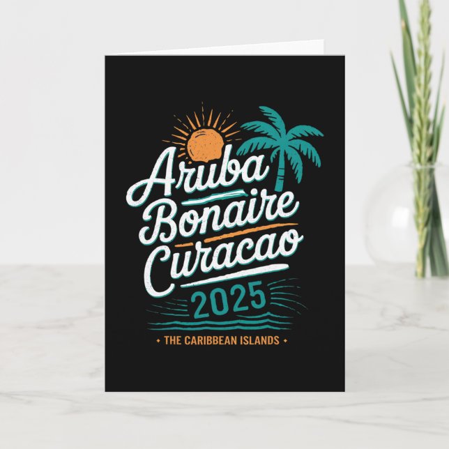 Abc Islands Aruba Bonaire Curaçao Cruise Vacation  Card (Front)