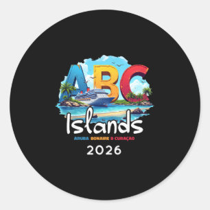 Abc Islands Aruba Bonaire Curacao Cruise Vacation Classic Round Sticker