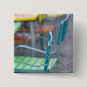 ABC Islands, ARUBA, Palm Beach: Colourful Cafe 2 15 Cm Square Badge