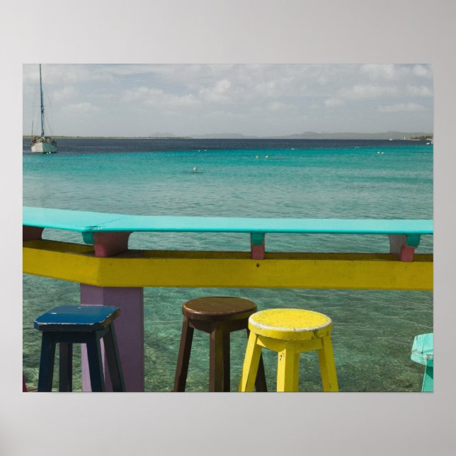 ABC Islands, BONAIRE, Kralendijk: Ocean View Poster (Front)