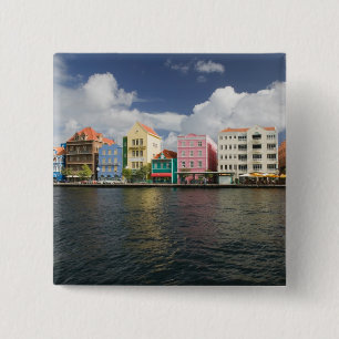 ABC Islands, CURACAO, Willemstad: Harborfront 15 Cm Square Badge