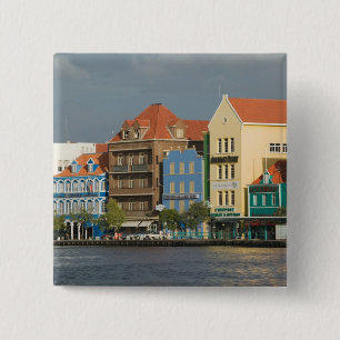 ABC Islands, CURACAO, Willemstad: Harborfront 2 15 Cm Square Badge