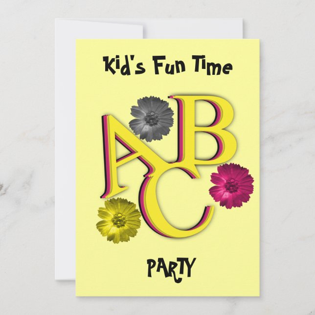 ABC Kid's Party Invitation (Front)