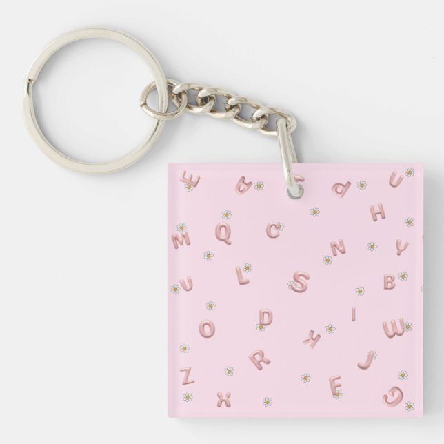 ABC kindergarten daisy Balloon student school Key Ring (Front)