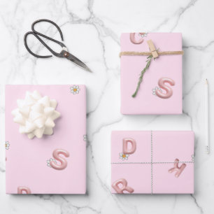 ABC kindergarten daisy Balloon student school Wrapping Paper Sheet