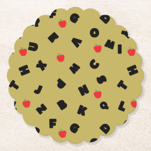 abc kindergarten letter safari wild tree school paper coaster