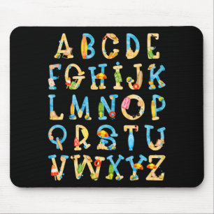 Abc Kindergarten Teacher Summer Beach End Of Schoo Mouse Mat