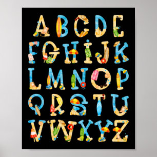 Abc Kindergarten Teacher Summer Beach End Of Schoo Poster