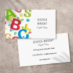 ABC Language Teacher Tuition Educator Business Card