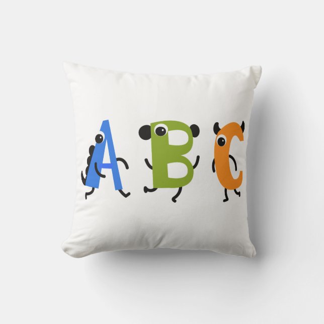 ABC Letter Throw Pillow (Front)