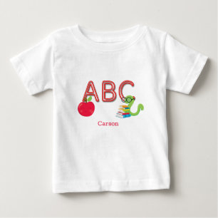 ABC Letters Bookworm Personalised Baby T-Shirt