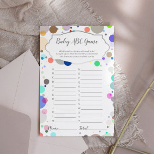 ABC Multicolor Baby Shower Fun Activity Game