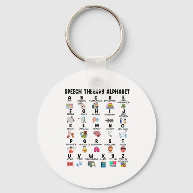 Abc Of Speech Therapy Alphabet Speech Language Pat Key Ring (Front)