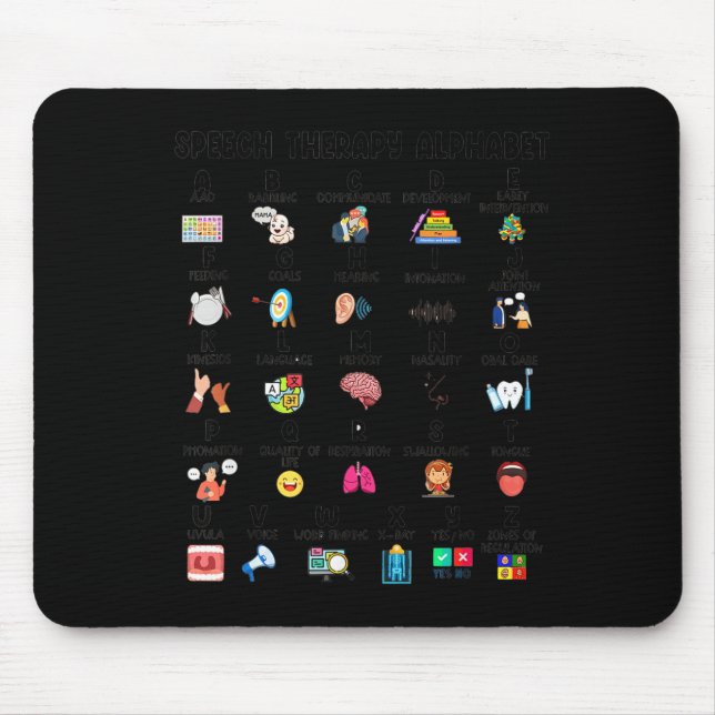 Abc Of Speech Therapy Alphabet Speech Language Pat Mouse Mat (Front)