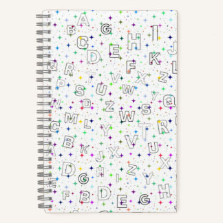 ABC on Starry Background -  Practice (5.5"x8.5")  Notebook