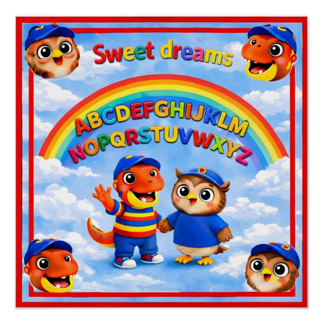 ABC rainbow sweet dreams poster for toddlers and k (Front)