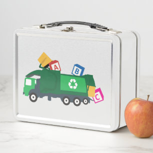 ABC Recycling Garbage Truck Metal Lunch Box